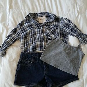 Hollister Blue Plaid Button Up Shirt